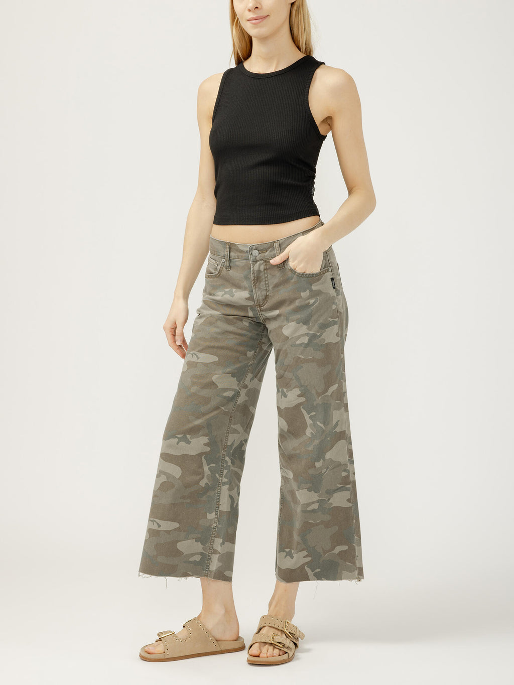 Suki Mid Rise Cropped Wide Leg