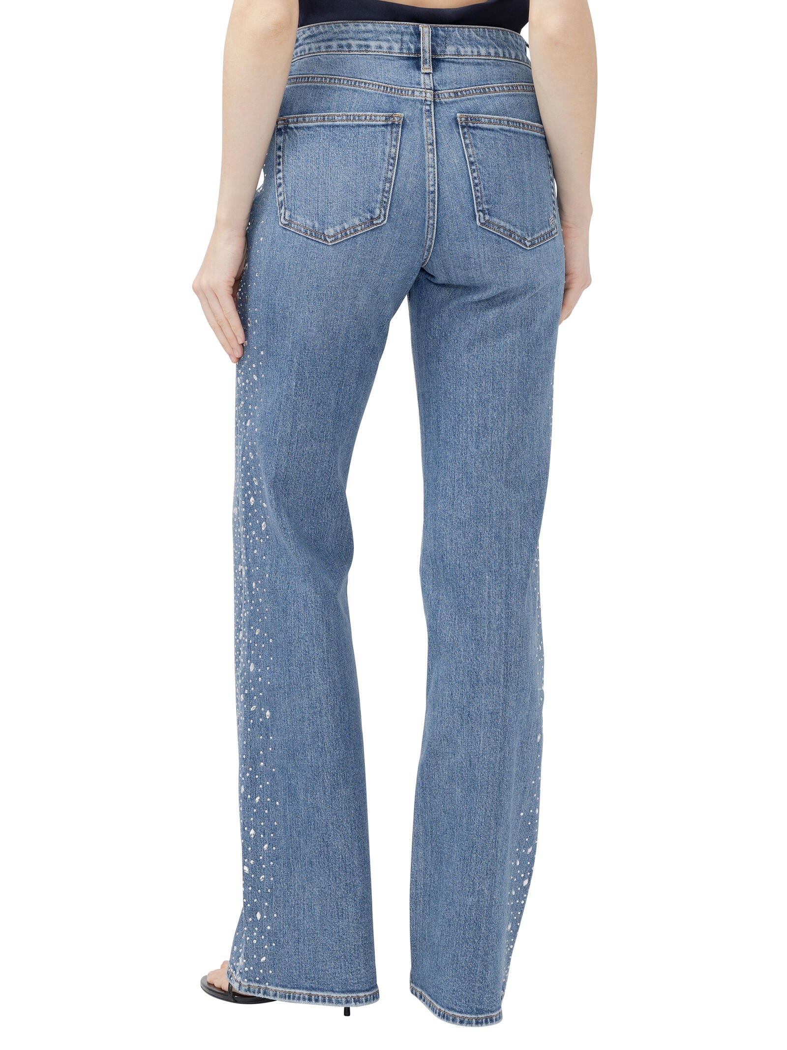 Avery Trouser Leg Rhinestone Jeans