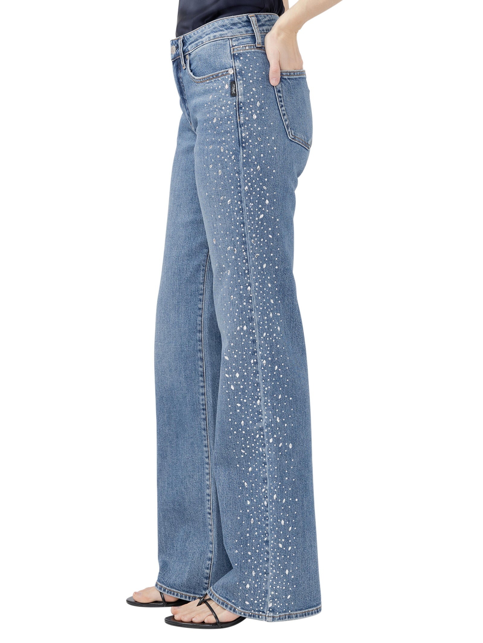 Avery Trouser Leg Rhinestone Jeans