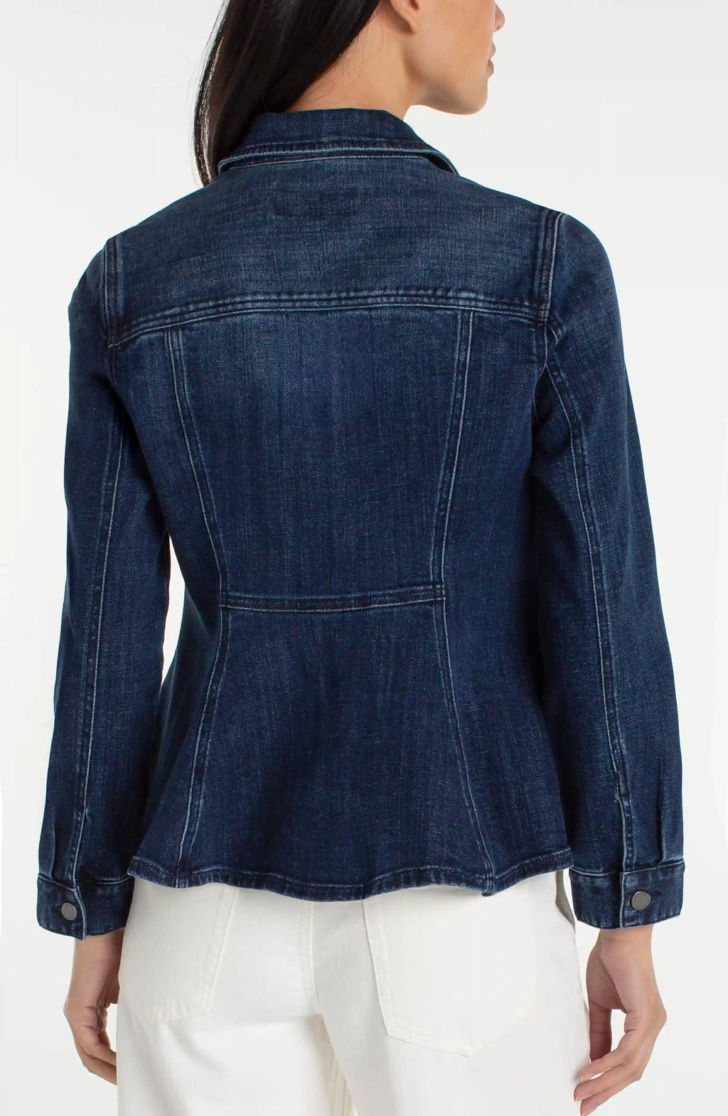 Fit and Flare Peplum Jean Jacket