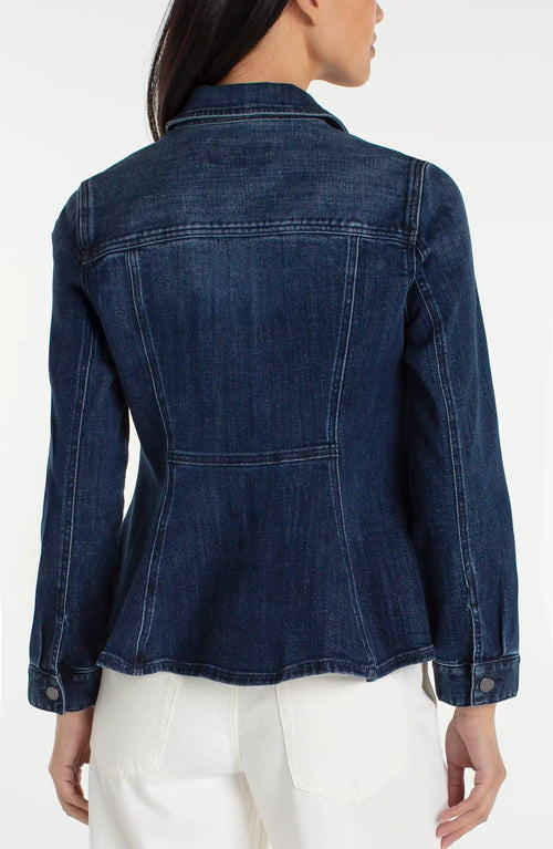 Fit and Flare Peplum Jean Jacket
