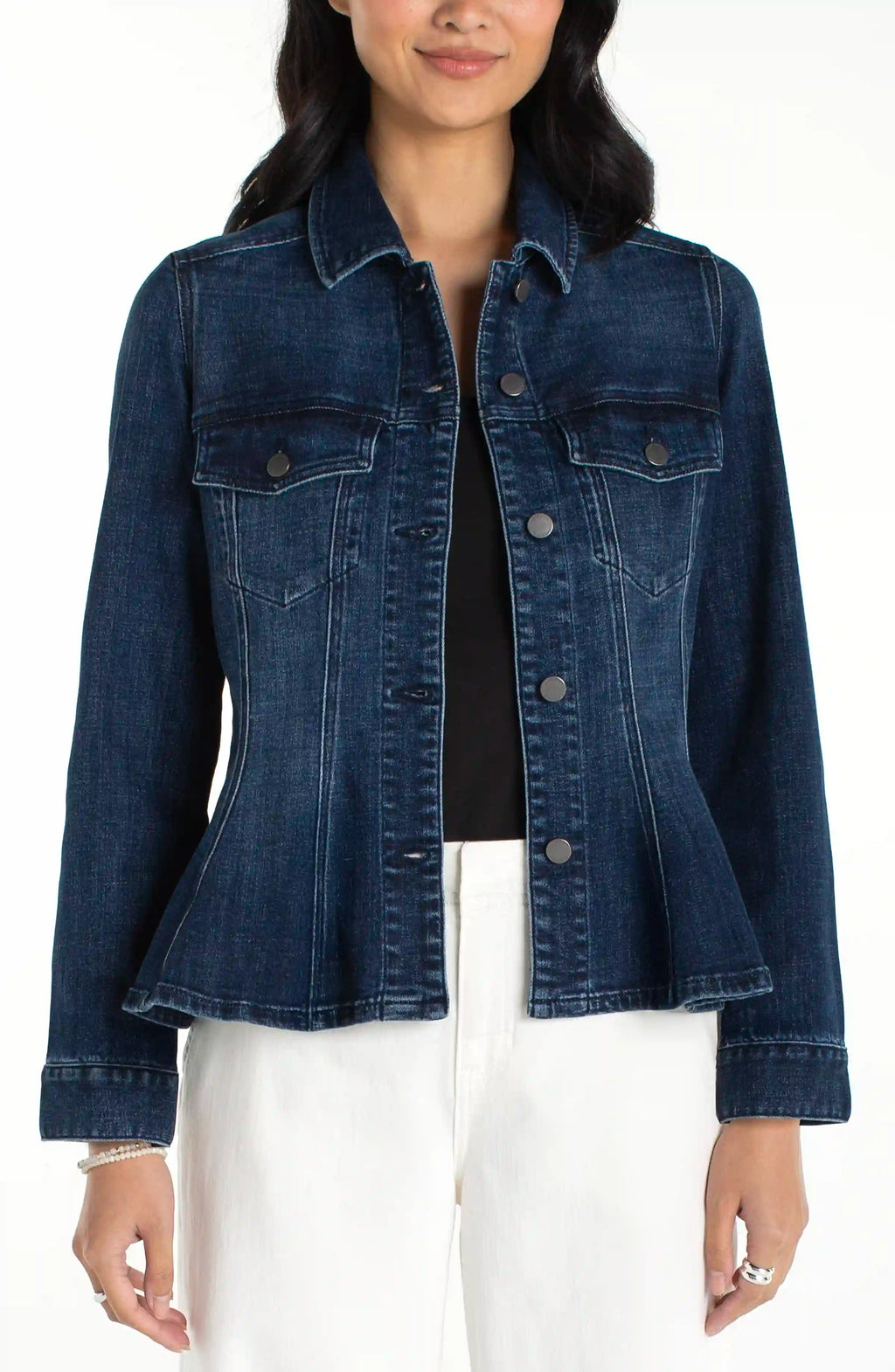 Fit and Flare Peplum Jean Jacket