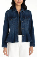 Fit and Flare Peplum Jean Jacket