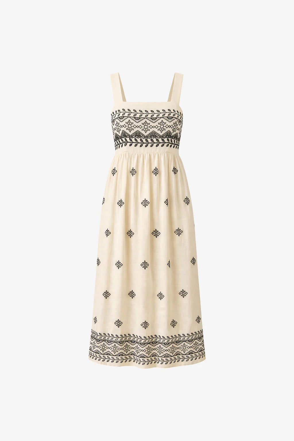 Urani Two-Tone Embroidered Midi Dress