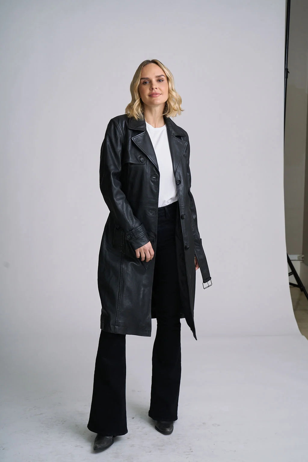 Leah CF Leather Trench
