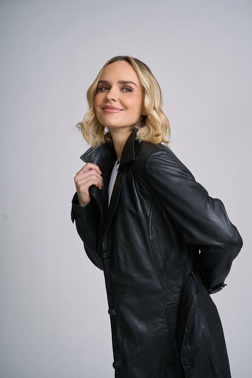 Leah CF Leather Trench