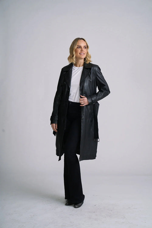 Leah CF Leather Trench