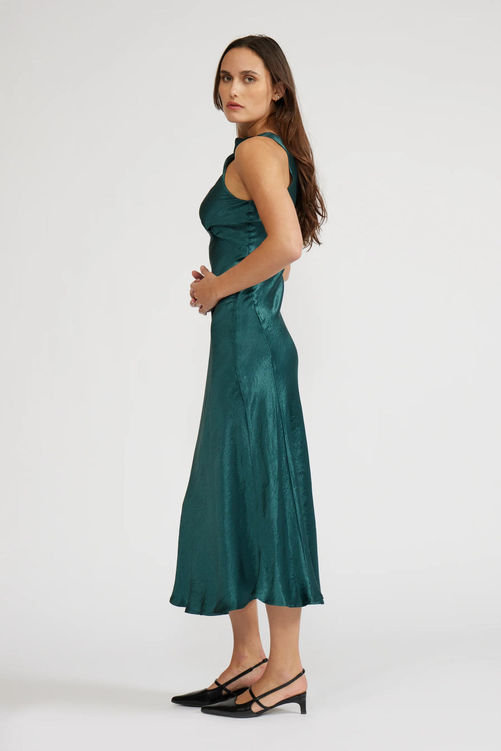 Gina Satin Midi Dress