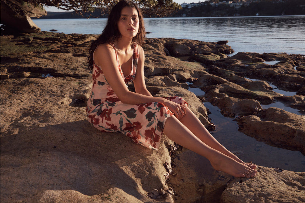 Arabella Bias Midi Dress