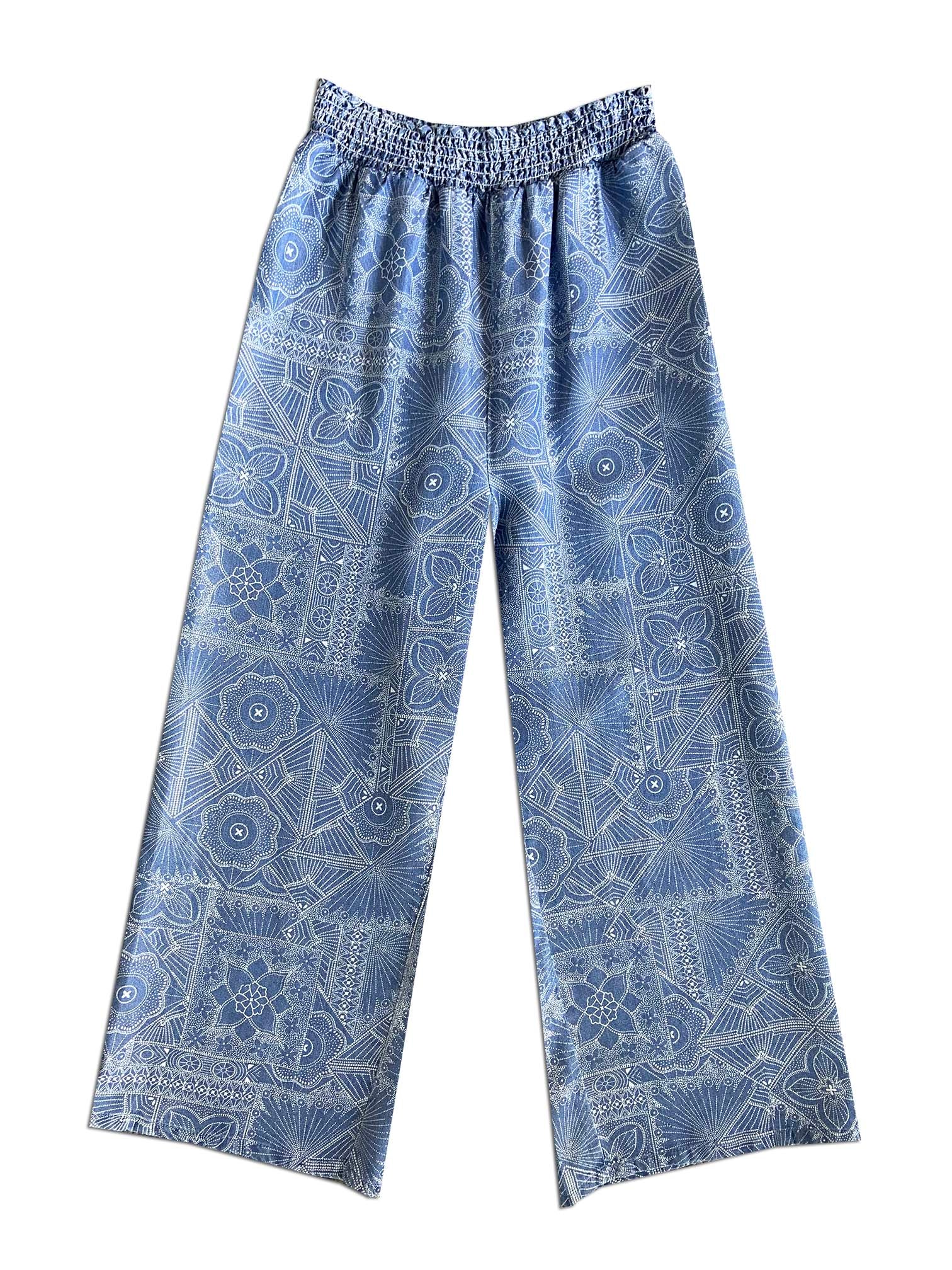 Tropical Print Wide Leg Capri
