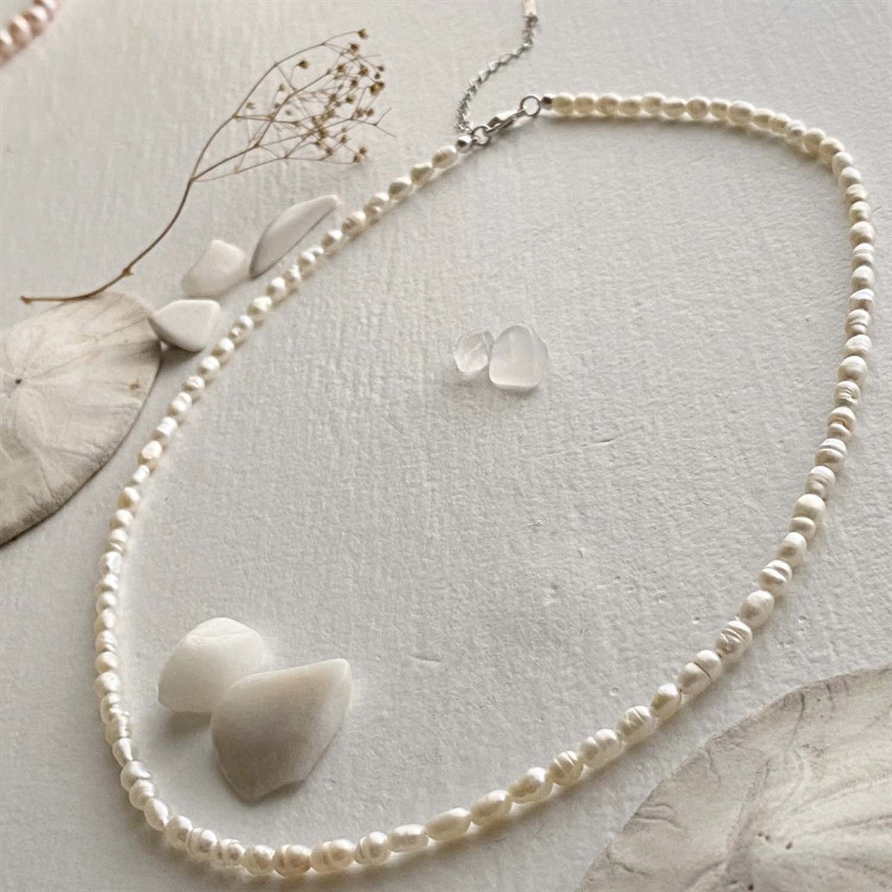Minuet Freshwater Seed Pearl Necklace With Sterling Silver Findings