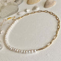 Champs-Élysées Freshwater Pearl & Gold Paperclip Chain Necklace