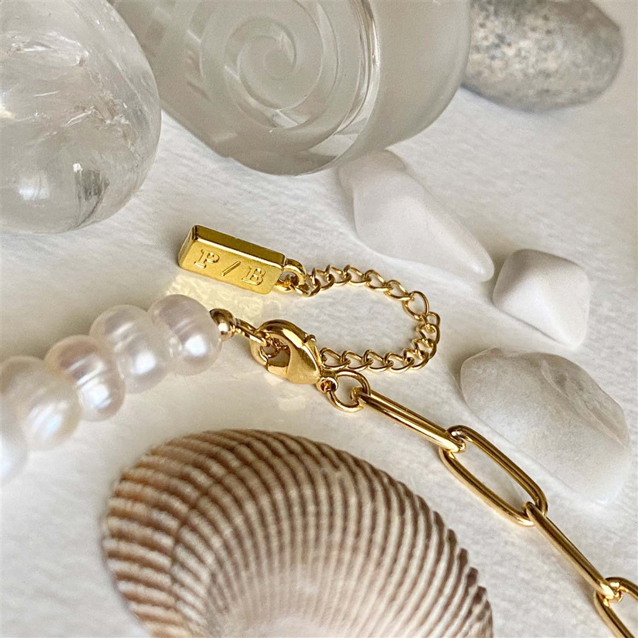 Champs-Élysées Freshwater Pearl & Gold Paperclip Chain Necklace