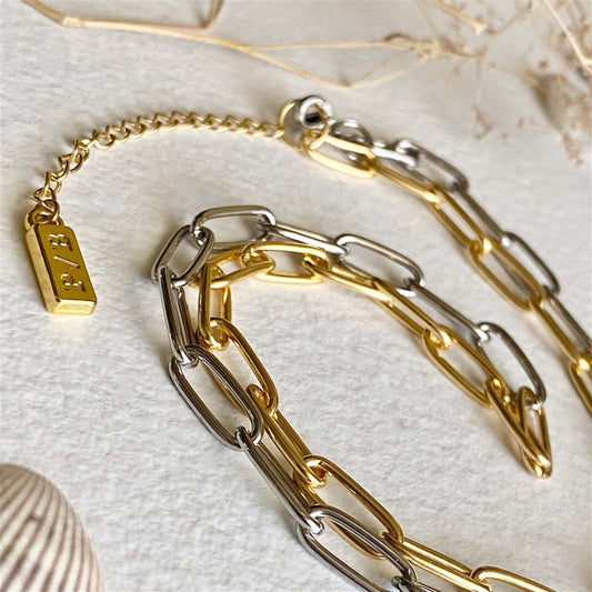 Montmartre Two Tone Paperclip Chain Necklace