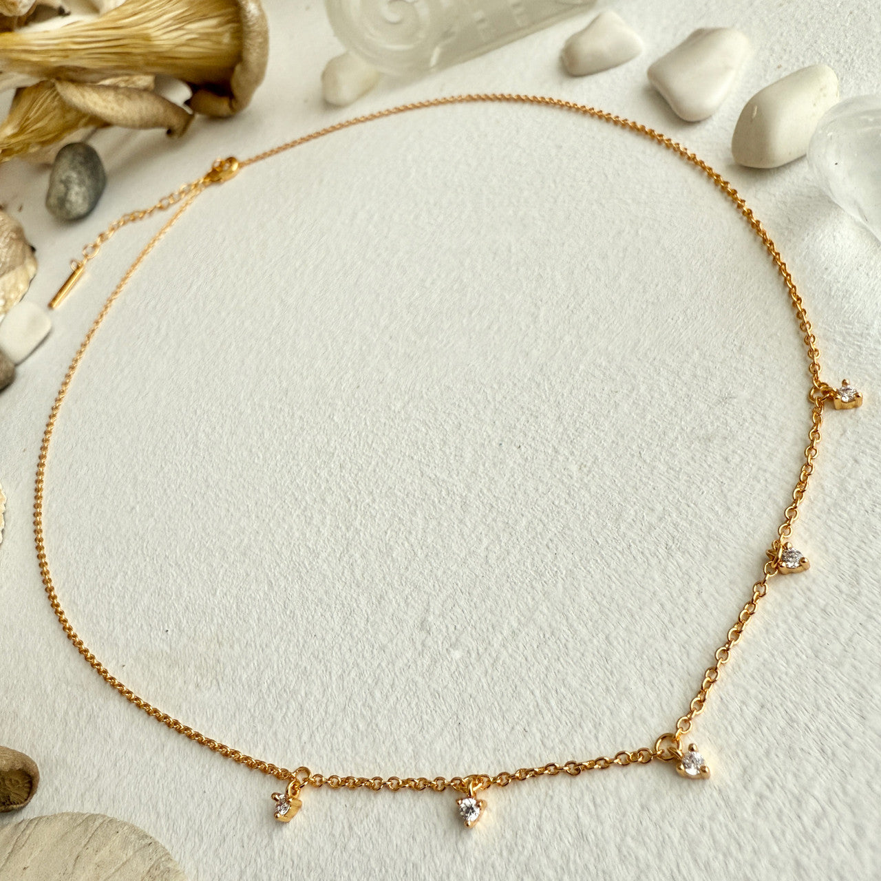 Avalon Tiny Zircon Drops Charm Necklace