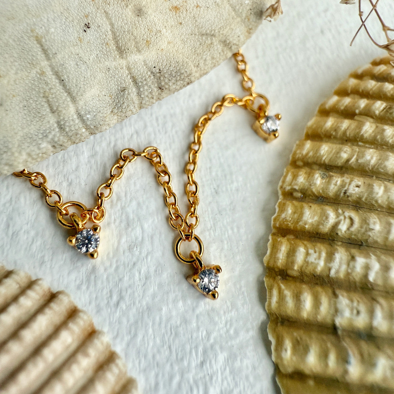 Avalon Tiny Zircon Drops Charm Necklace