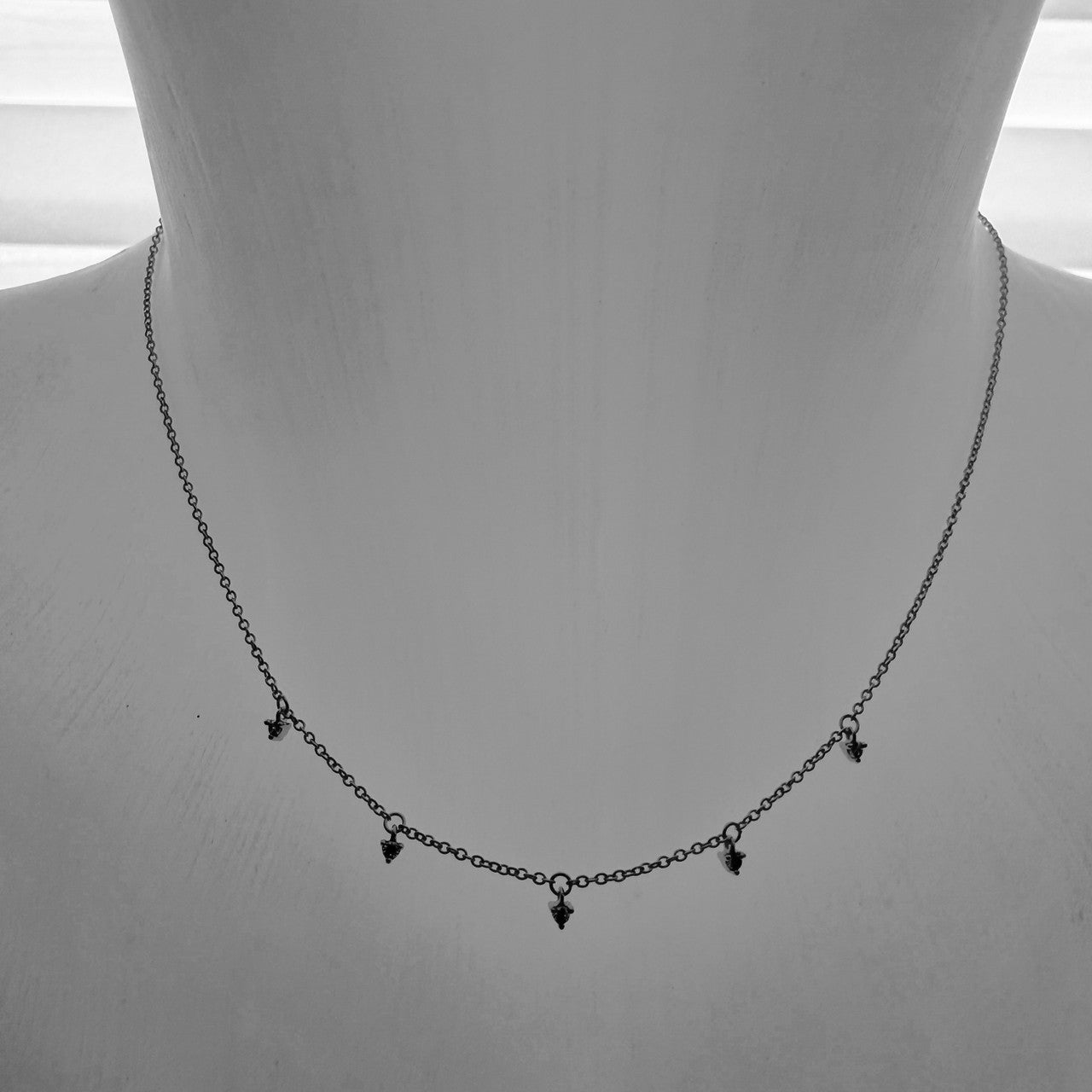 Avalon Tiny Zircon Drops Charm Necklace