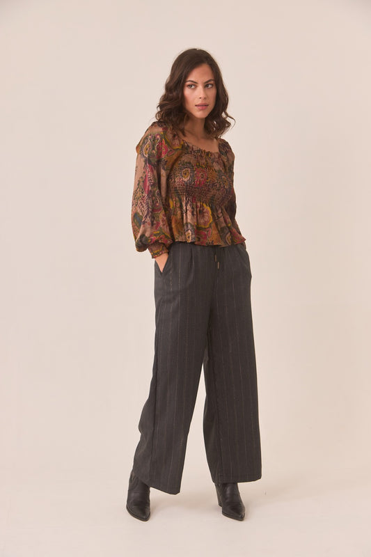Multicoloured Ruffled Floral Blouse