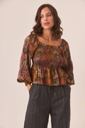 Multicoloured Ruffled Floral Blouse