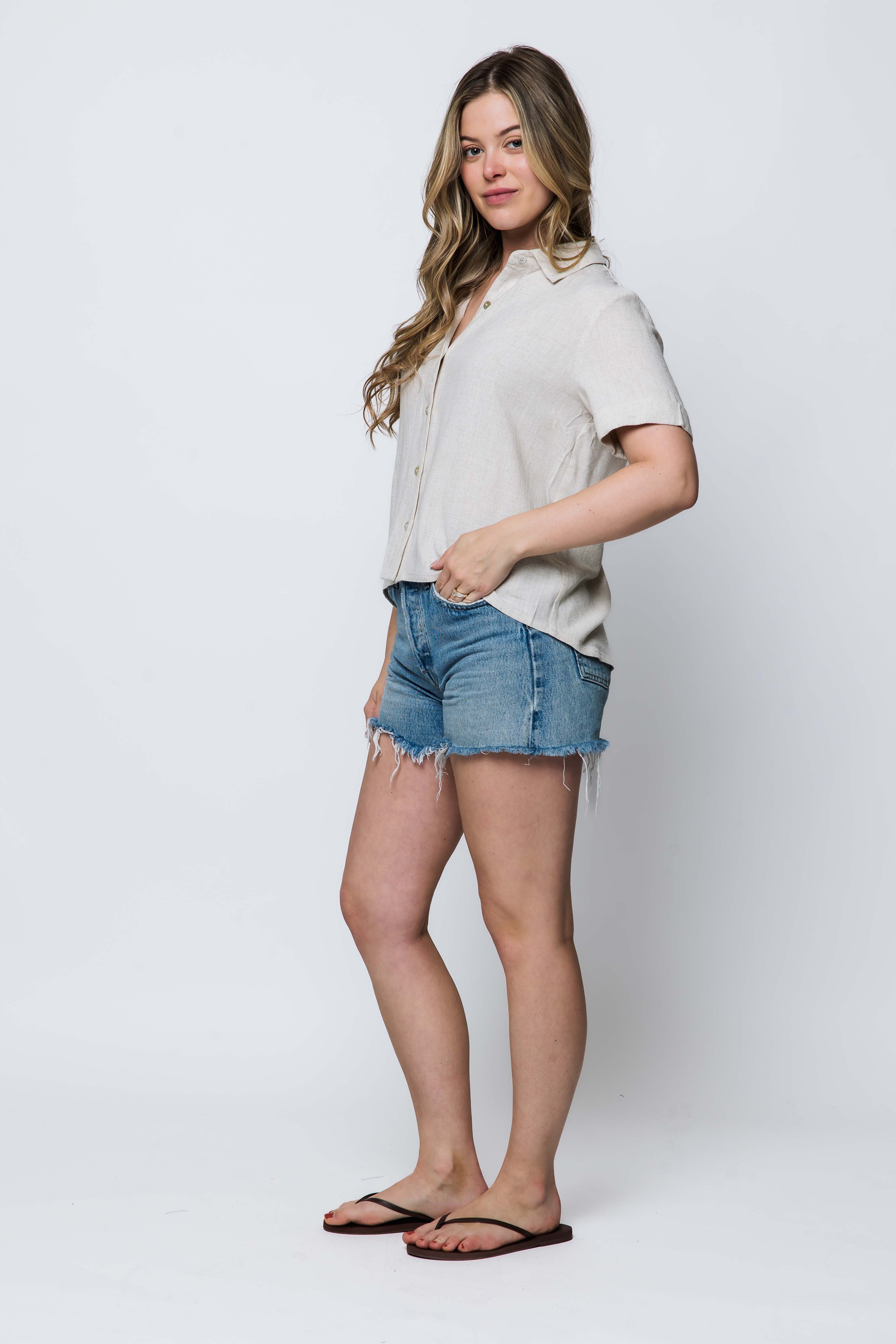 Nina Cuffed Short Sleeve Shirt