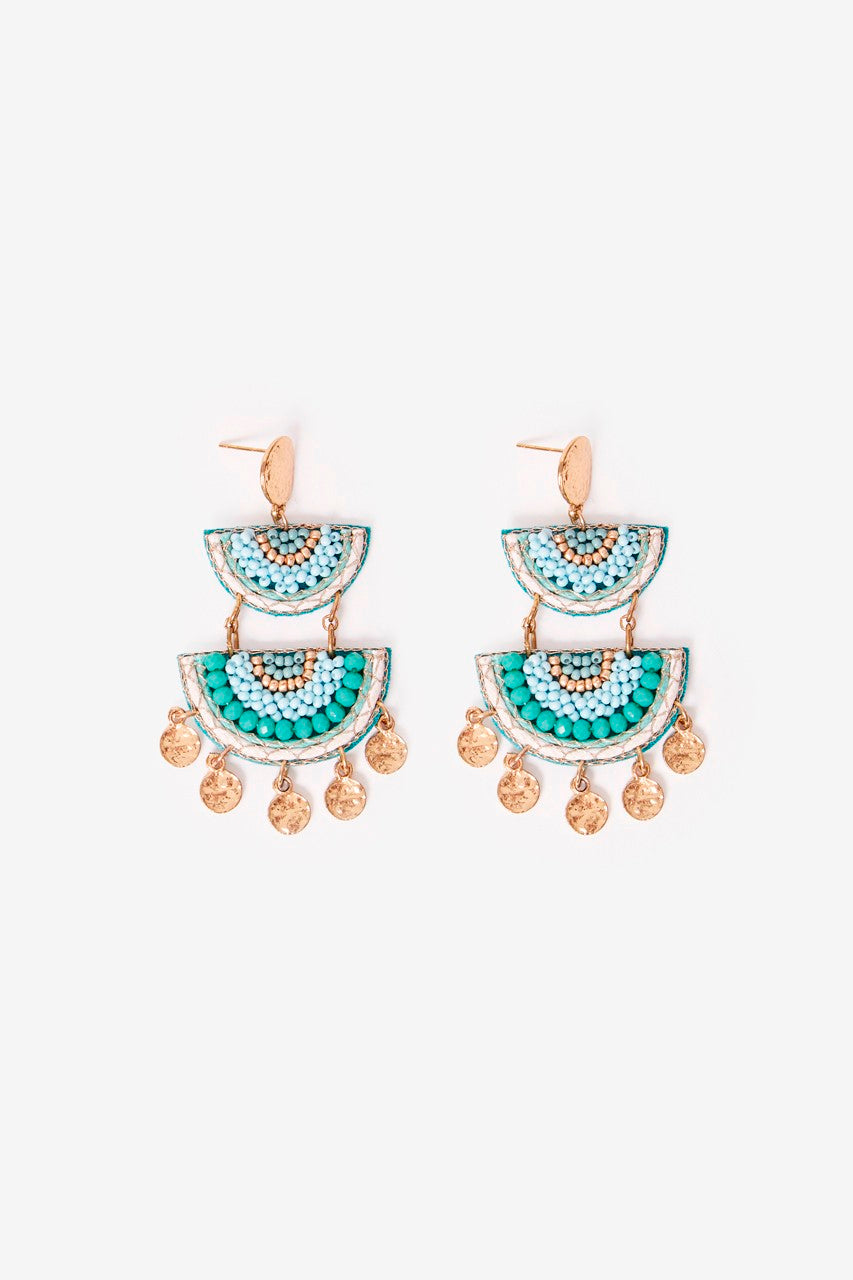 Beaded Pendant Dangle Earrings