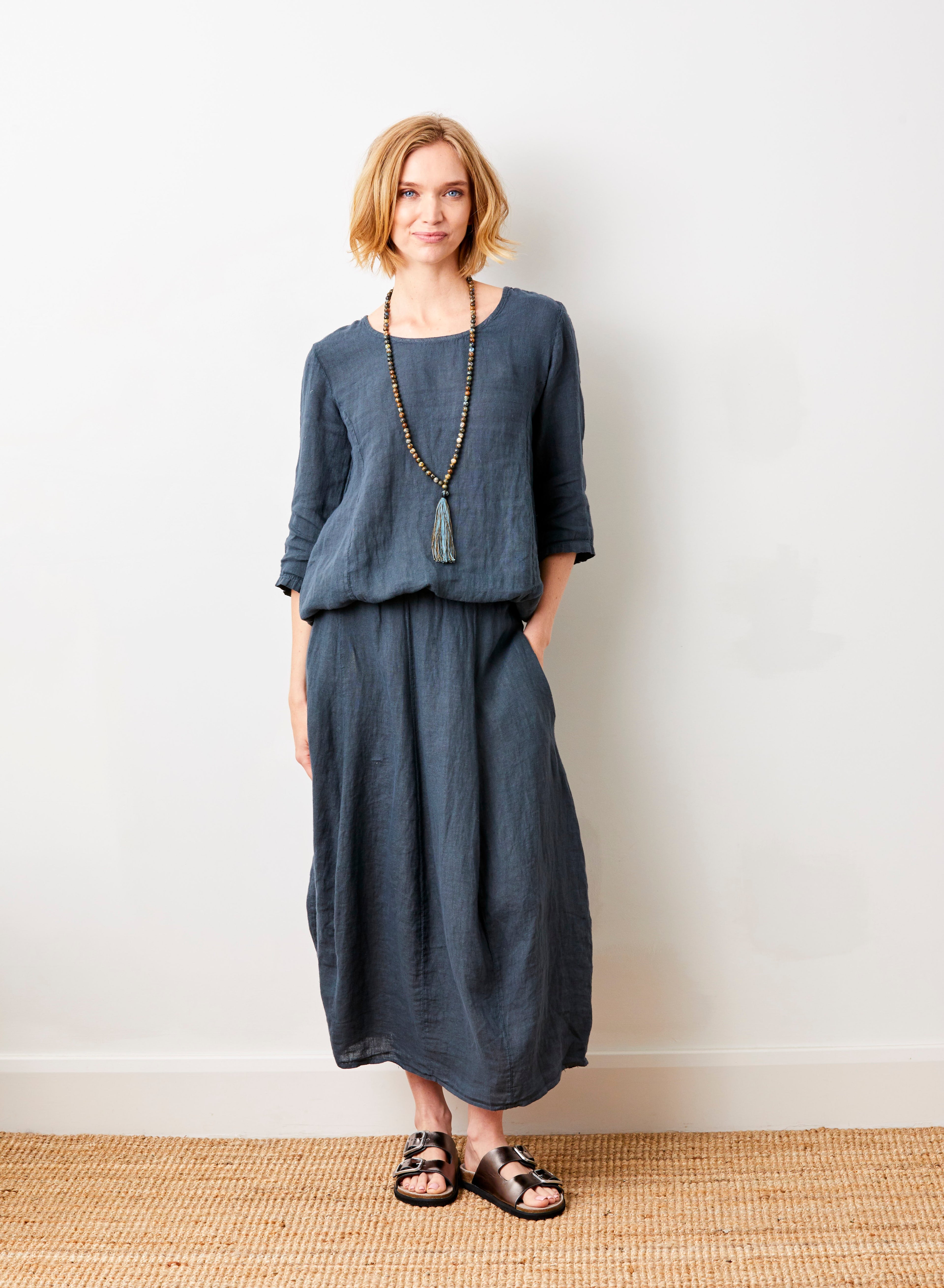 Solene Linen Bubble Shape Skirt