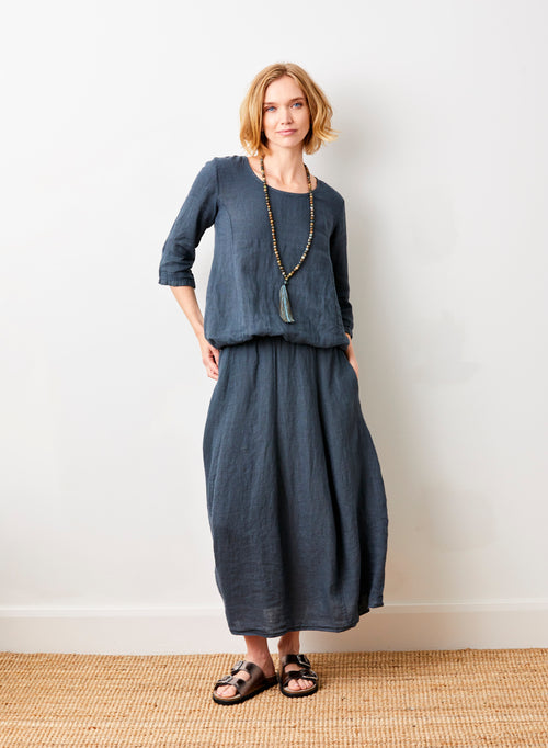 Solene Linen Bubble Shape Skirt