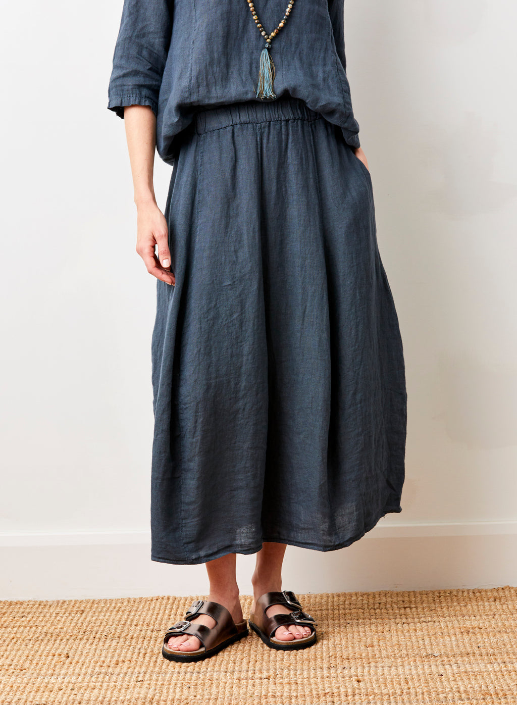 SOLENE LINEN BUBBLE SHAPE SKIRT