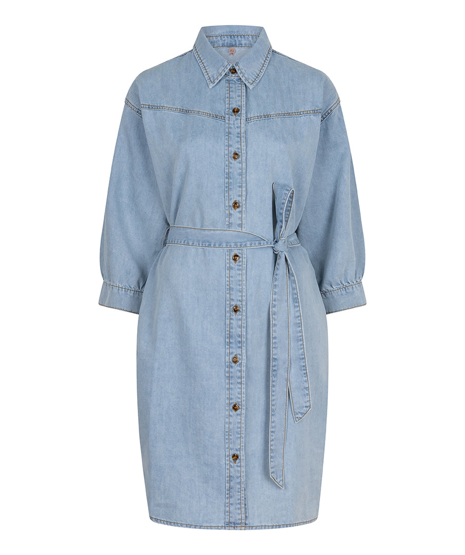 Belted Denim Mini Dress