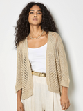 Gold Kitted Open Cardigan
