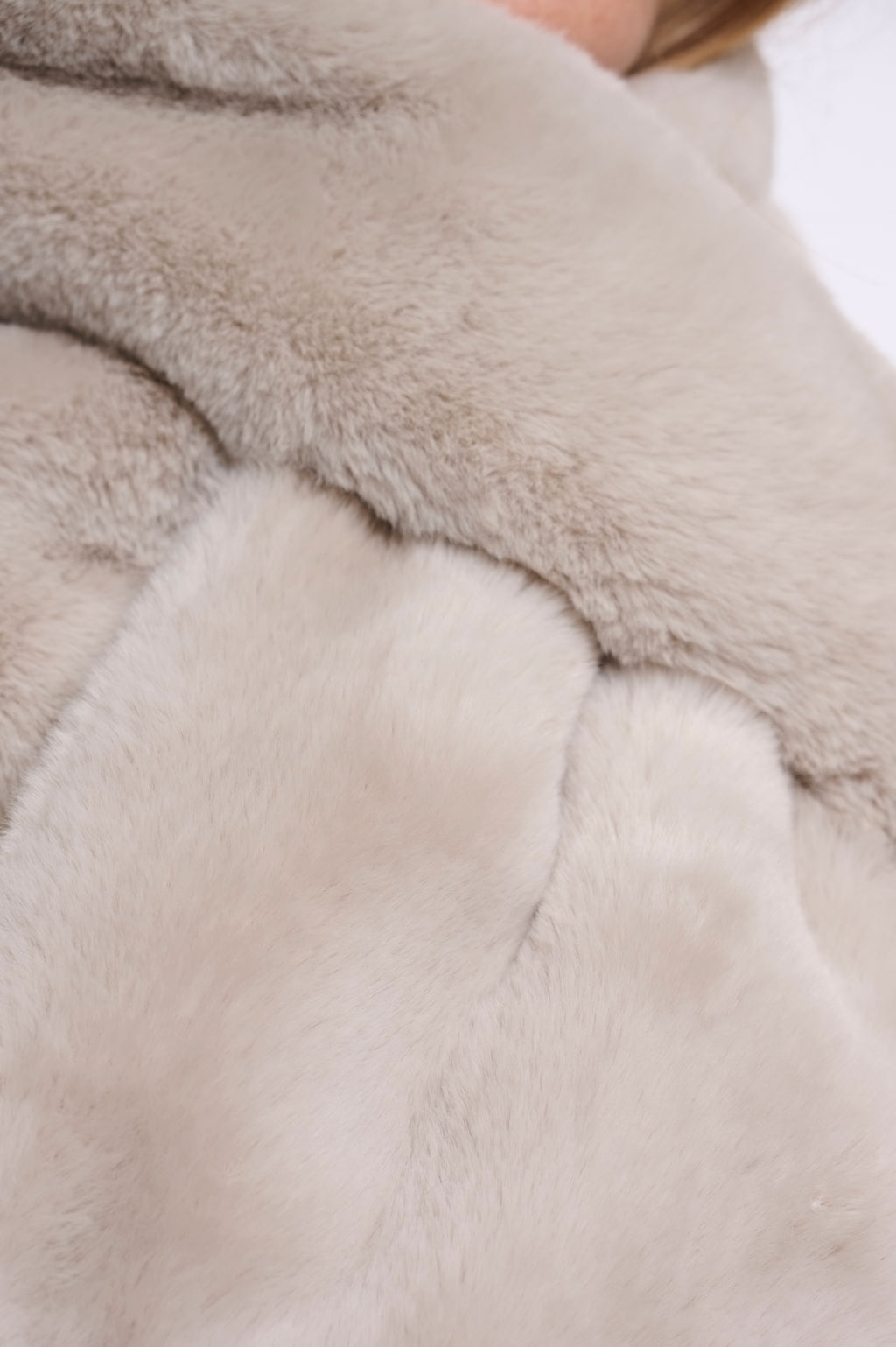 Stip Faux Fur Scarf