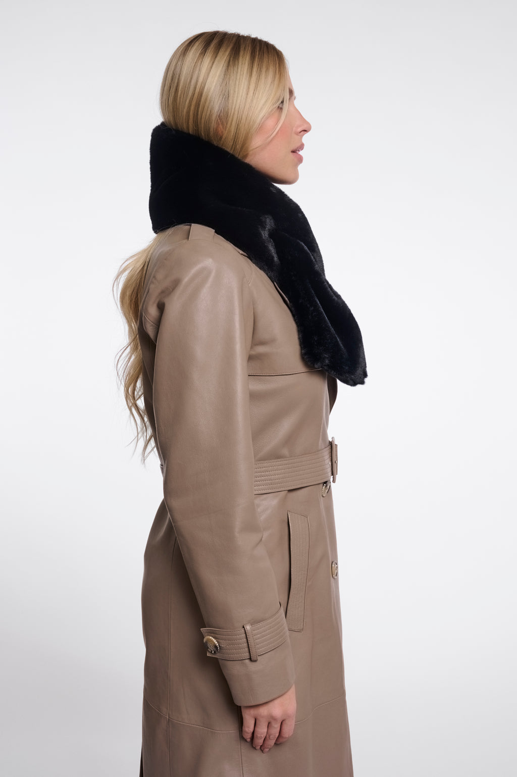 Stip Faux Fur Scarf