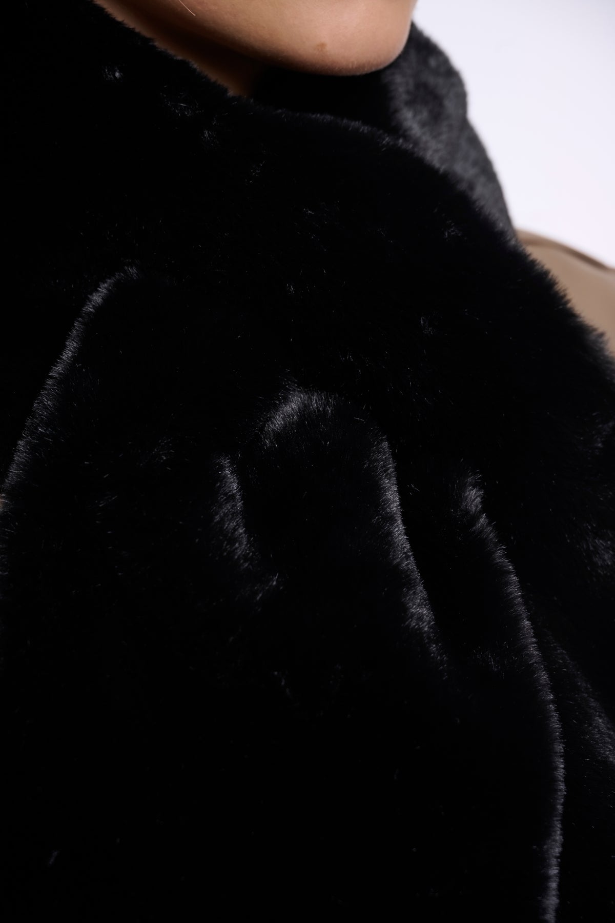 Stip Faux Fur Scarf