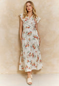 Wrap Maxi Dress with Cap Sleeve
