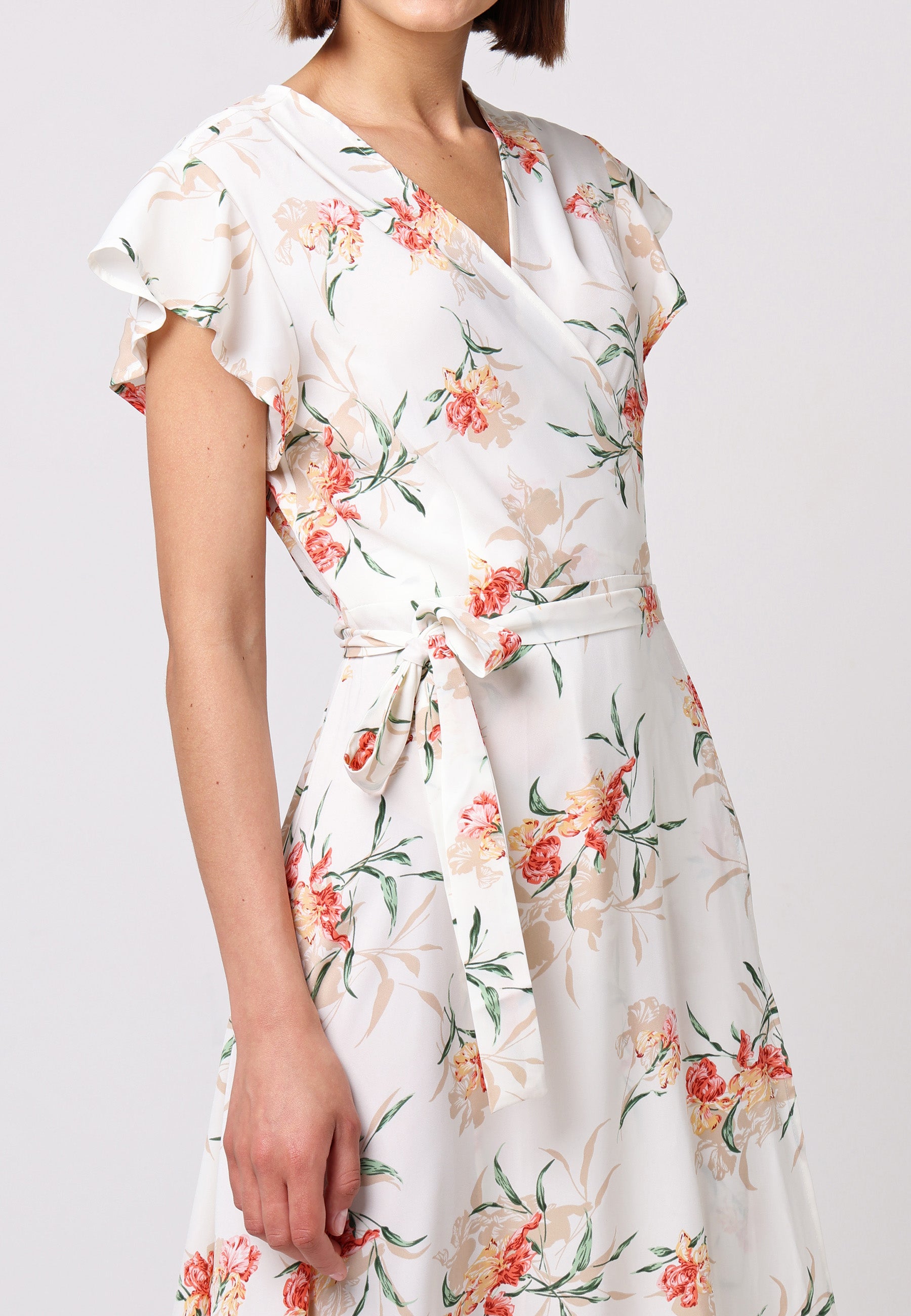 Wrap Maxi Dress with Cap Sleeve