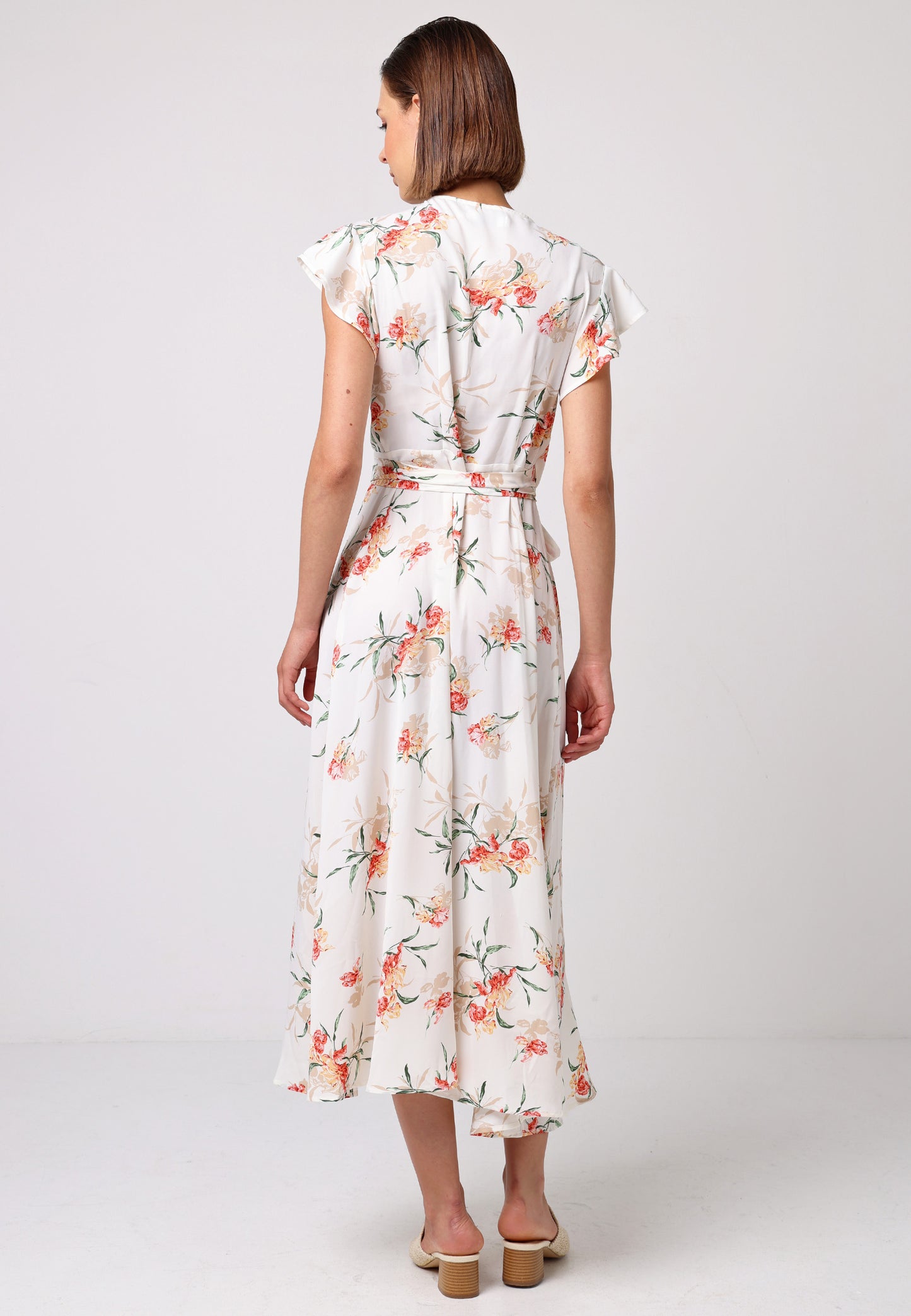 Wrap Maxi Dress with Cap Sleeve