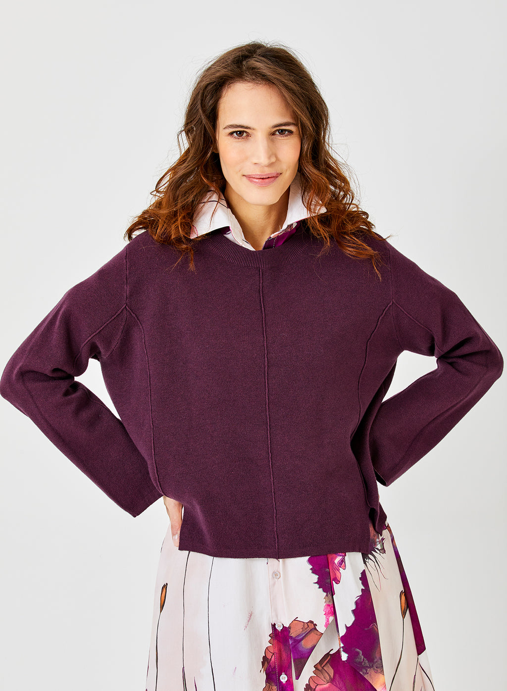 TADEA RIB CREW NECK CROP KNIT