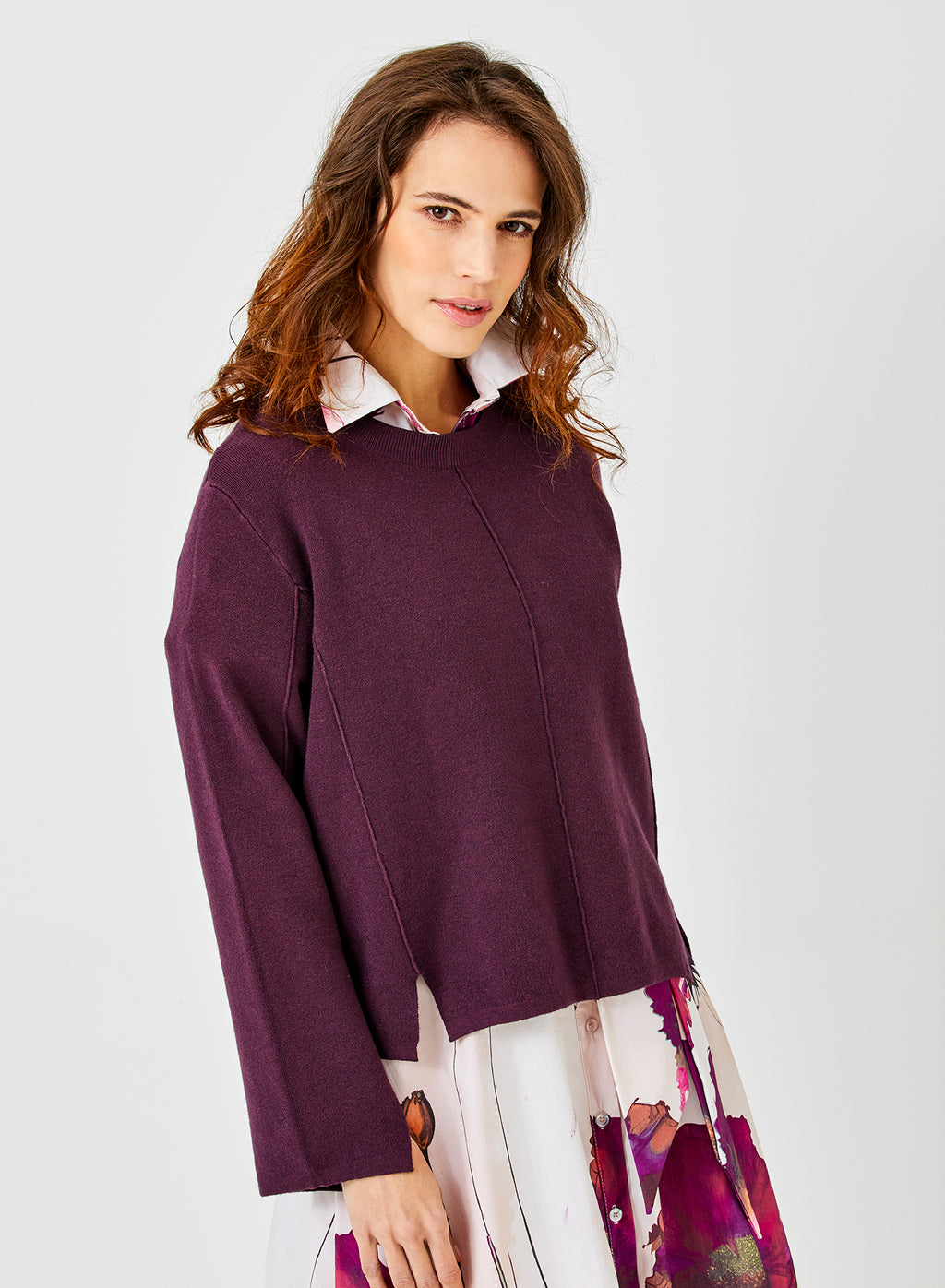 TADEA RIB CREW NECK CROP KNIT