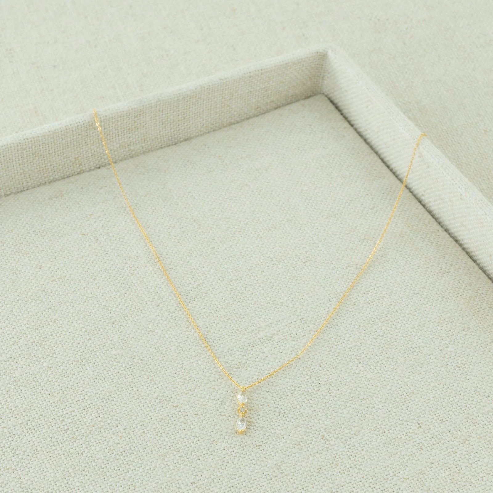 Sparkling Trio Dainty Chain Necklace