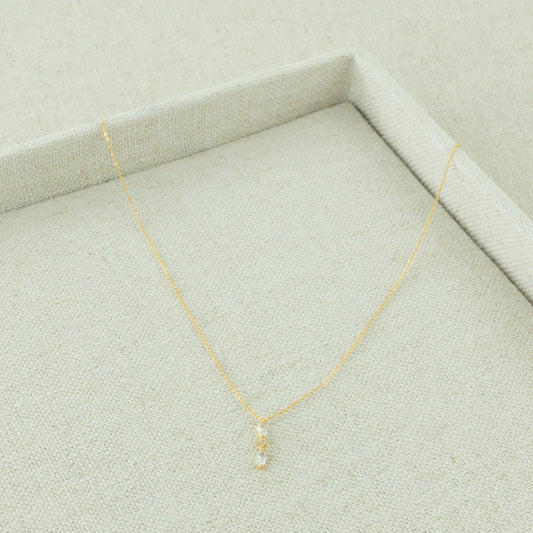 Sparkling Trio Dainty Chain Necklace