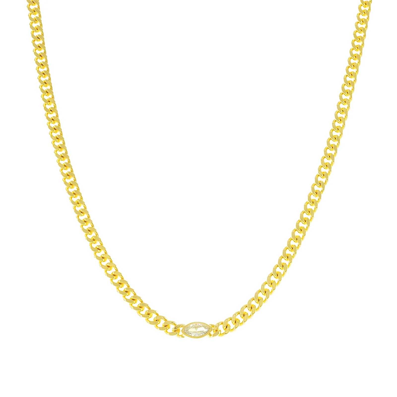 Chain Oval Accented Necklace