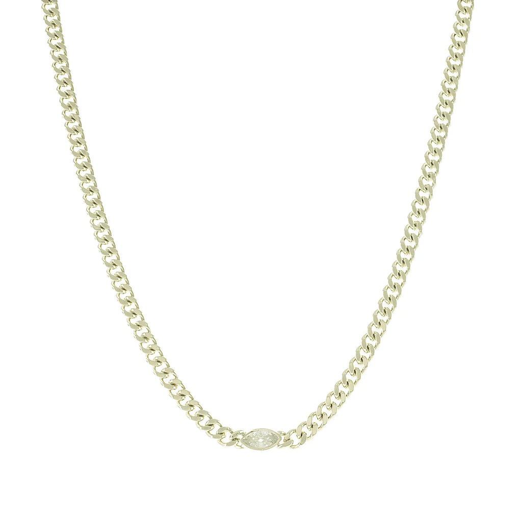 Chain Oval Accented Necklace