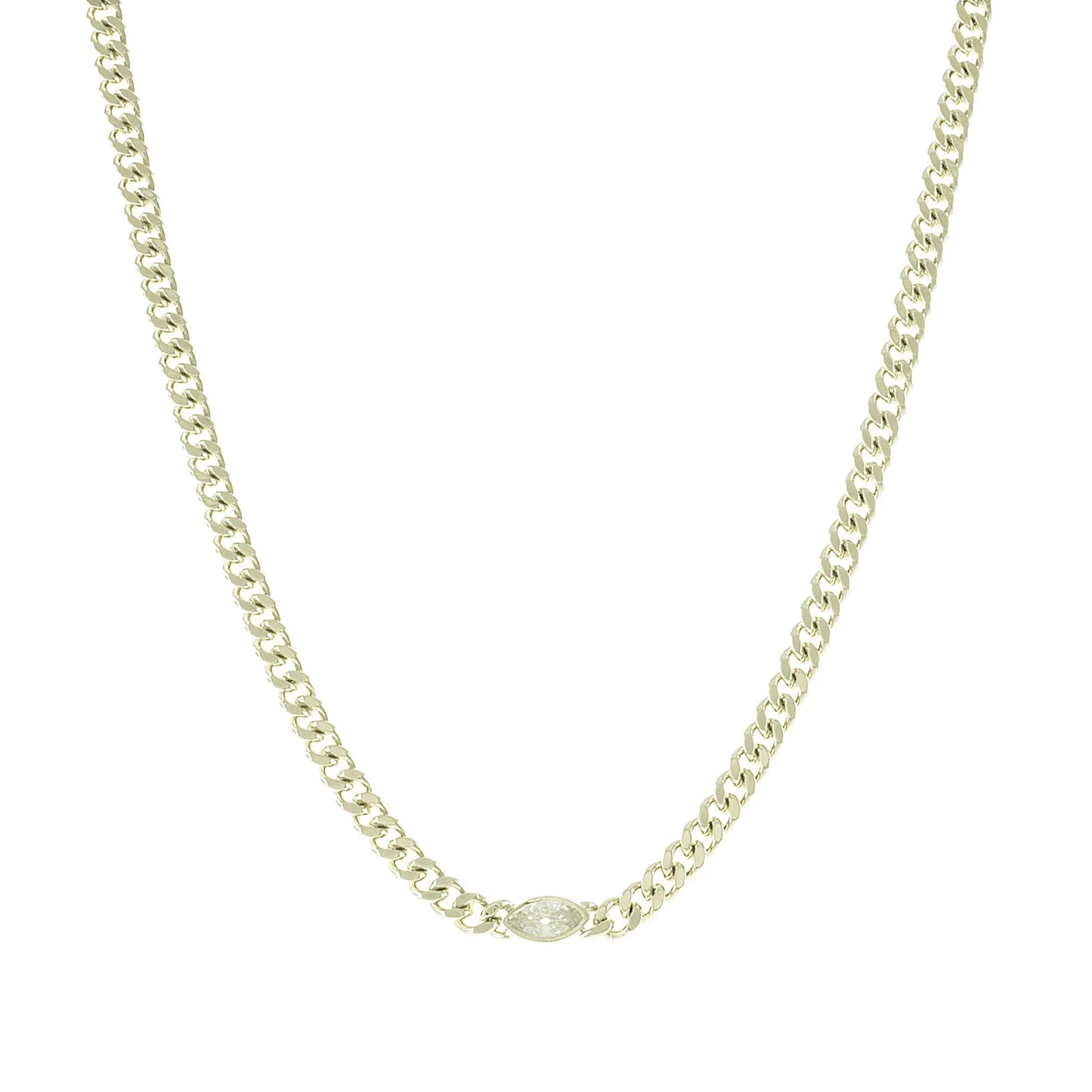 Chain Oval Accented Necklace