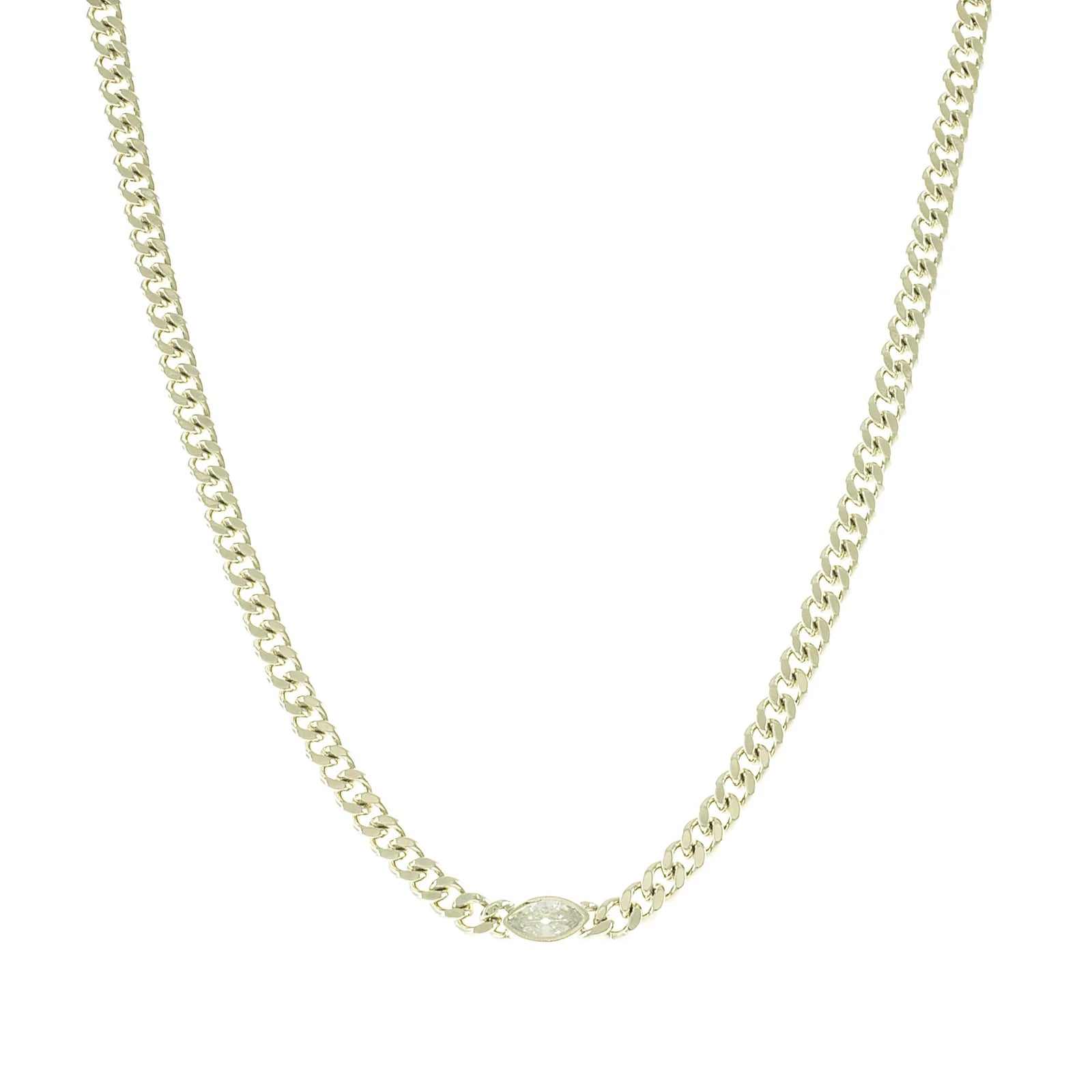 Chain Oval Accented Necklace