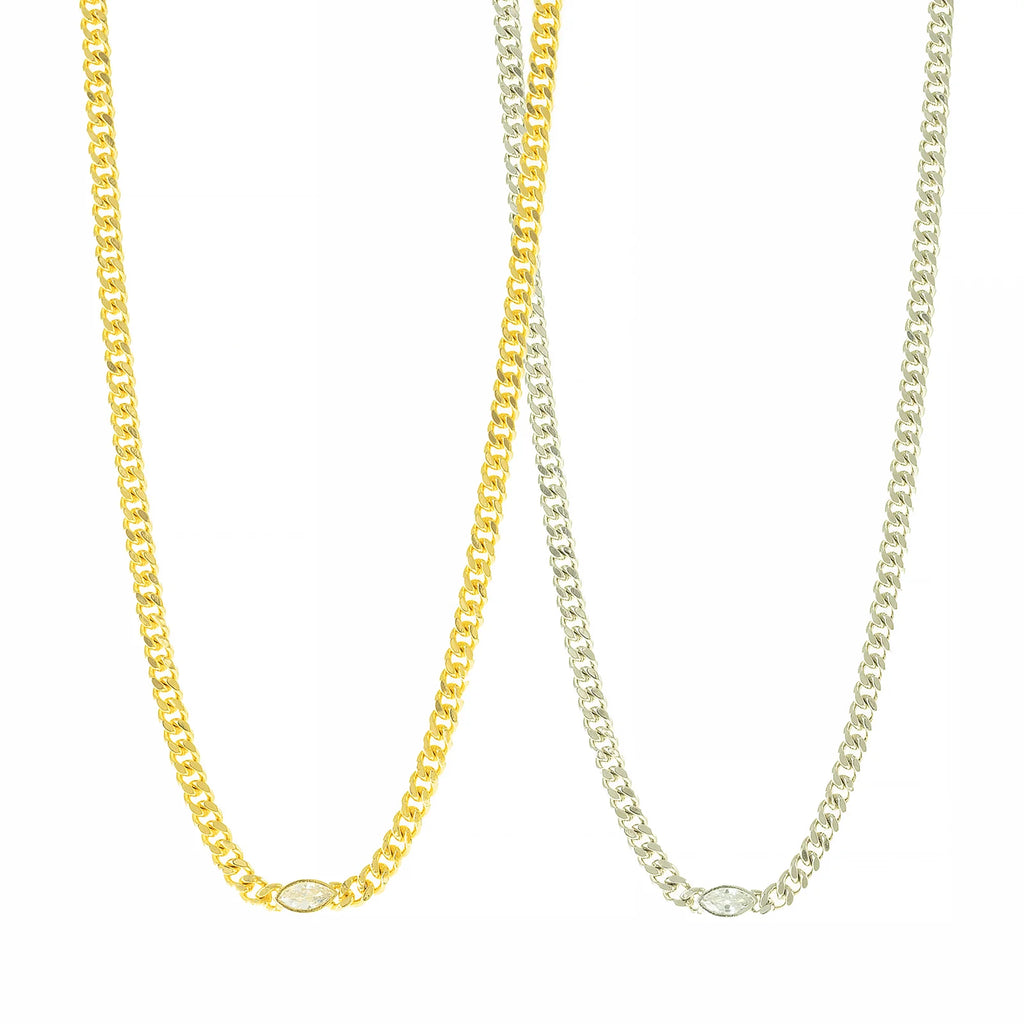 Chain Oval Accented Necklace