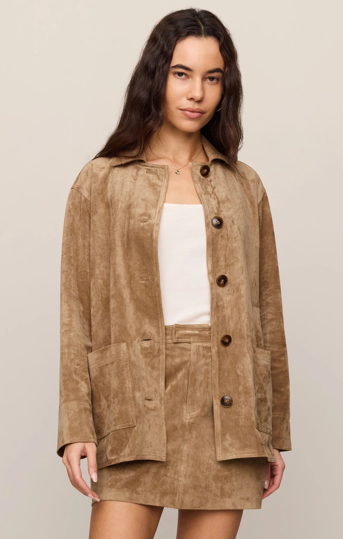 Decker Faux Suede Chore Coat