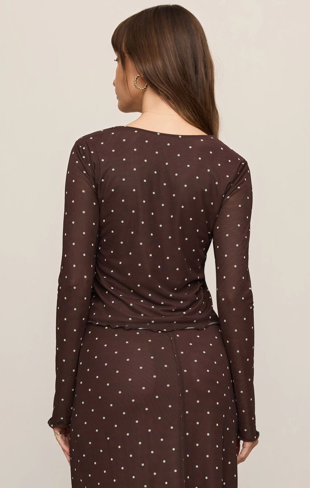 Amara Polka Dot Mesh Top