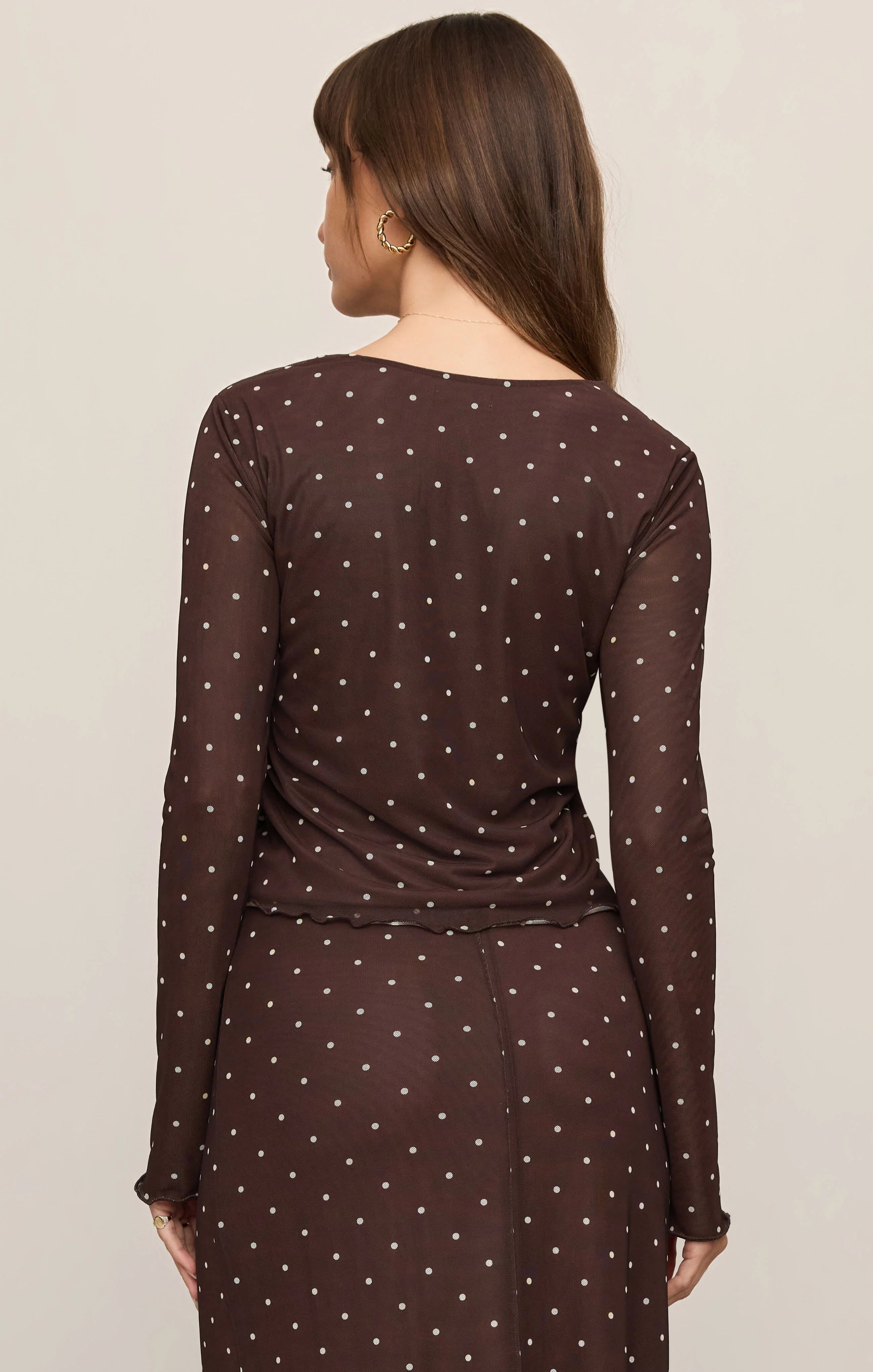 Amara Polka Dot Mesh Top