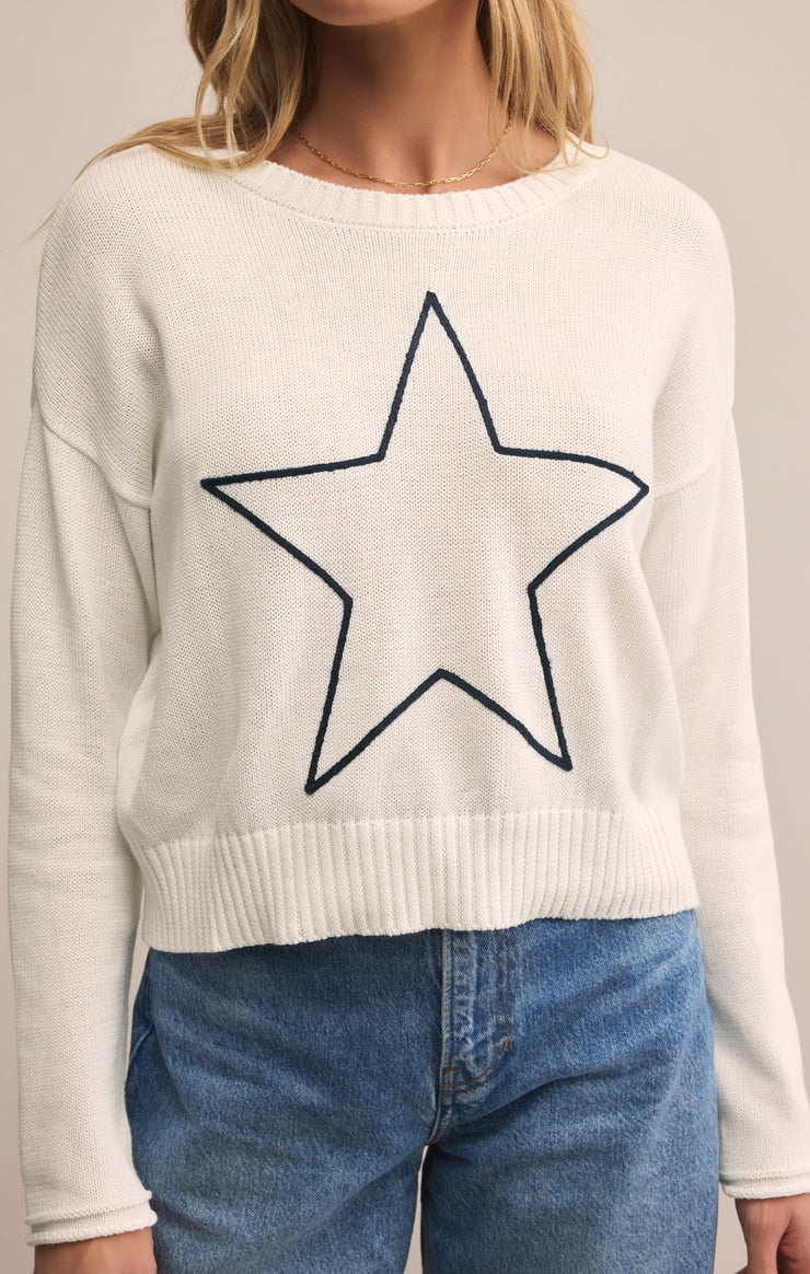 Sienna Lucky Star Embroidered Sweater