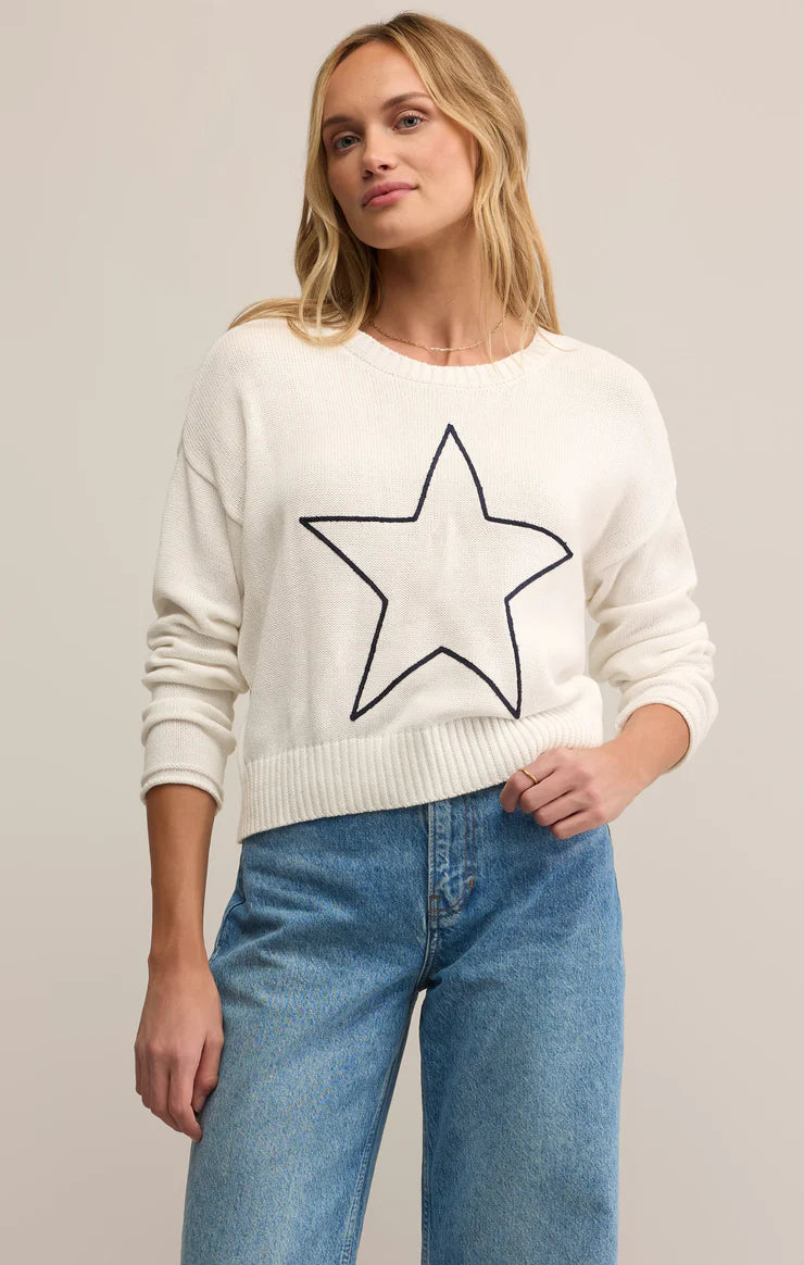Sienna Lucky Star Embroidered Sweater